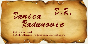 Danica Radunović vizit kartica
